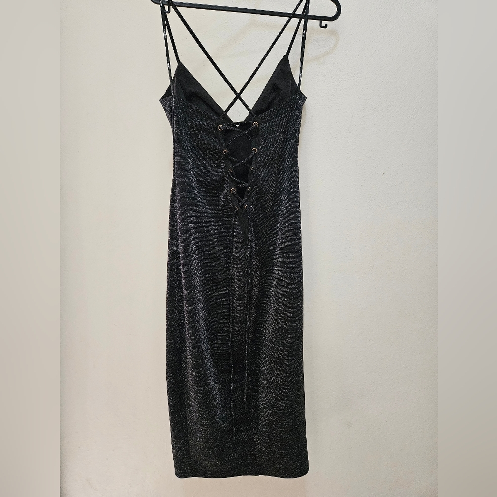 Forever 21 Shimmer Midi Black Dress - Picture 2 of 5